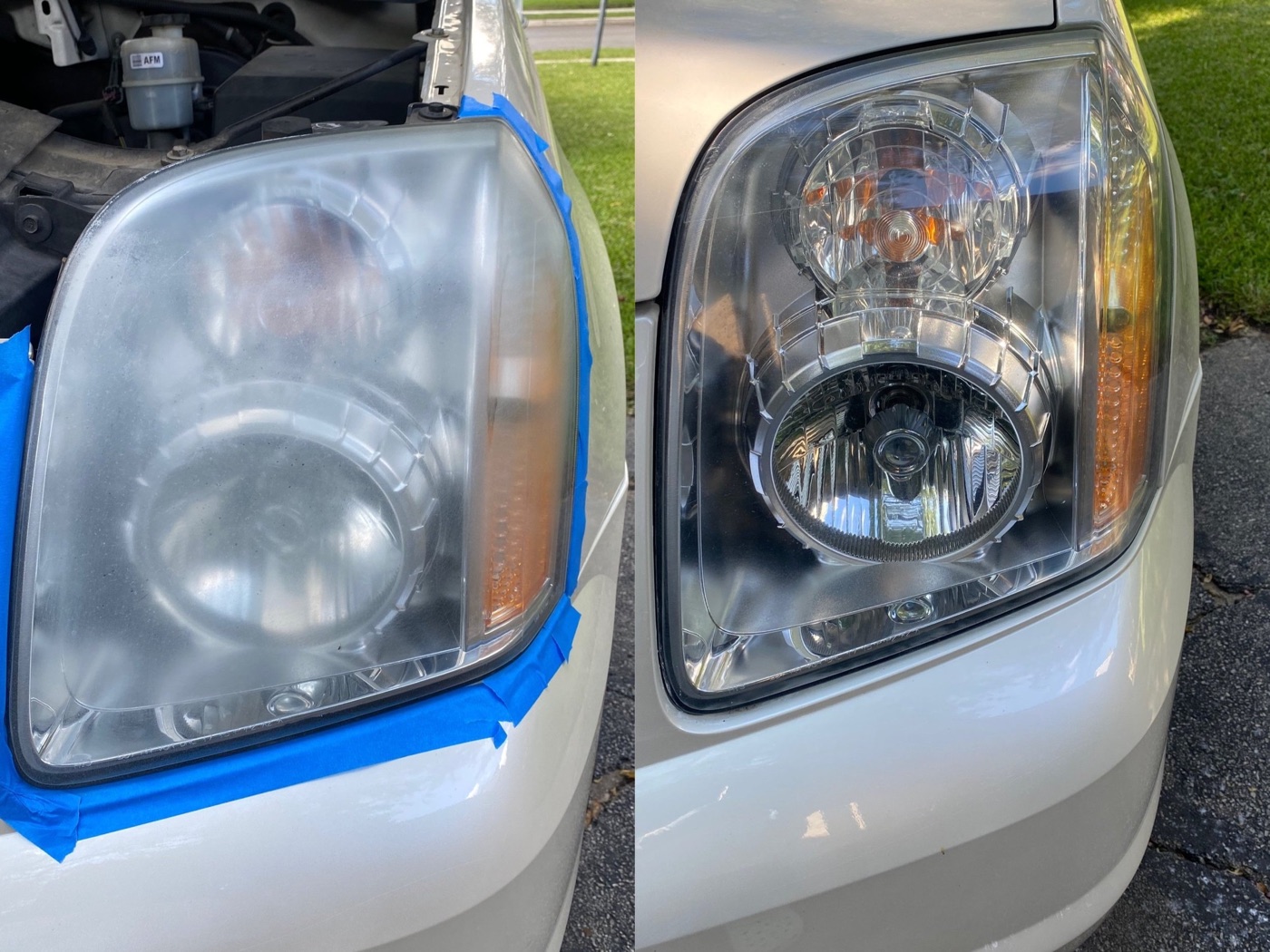 Before and After Headlight Restoration in Meridian, ID